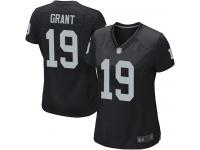 #19 Game Ryan Grant Black Football Home Women's Jersey Oakland Raiders