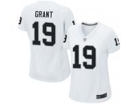 #19 Game Ryan Grant White Football Road Women's Jersey Oakland Raiders