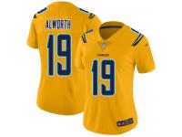 #19 Limited Lance Alworth Gold Football Women's Jersey Los Angeles Chargers Inverted Legend