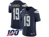 #19 Limited Lance Alworth Navy Blue Football Home Men's Jersey Los Angeles Chargers Vapor Untouchable 100th Season