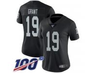 #19 Limited Ryan Grant Black Football Home Women's Jersey Oakland Raiders Vapor Untouchable 100th Season
