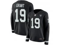 #19 Limited Ryan Grant Black Football Women's Jersey Oakland Raiders Therma Long Sleeve