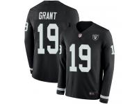 #19 Limited Ryan Grant Black Football Youth Jersey Oakland Raiders Therma Long Sleeve