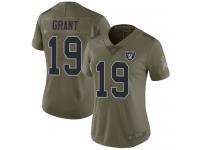 #19 Limited Ryan Grant Olive Football Women's Jersey Oakland Raiders 2017 Salute to Service