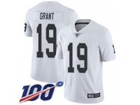 #19 Limited Ryan Grant White Football Road Youth Jersey Oakland Raiders Vapor Untouchable 100th Season