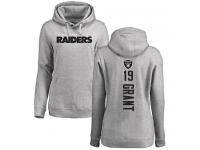 #19 Ryan Grant Ash Football Backer Women's Oakland Raiders Pullover Hoodie