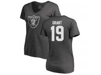 #19 Ryan Grant Ash Football One Color Women's Oakland Raiders T-Shirt