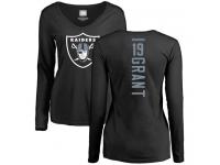 #19 Ryan Grant Black Football Backer Women's Oakland Raiders Long Sleeve T-Shirt