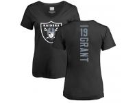 #19 Ryan Grant Black Football Backer Women's Oakland Raiders T-Shirt