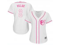 #2 Authentic Jonathan Villar White Baseball Women's Jersey Baltimore Orioles Fashion Cool Base