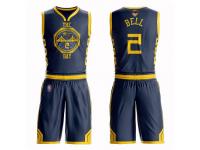 #2  Jordan Bell Navy Blue Basketball Men's Golden State Warriors Suit City Edition 2019 Basketball Finals Bound