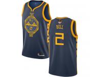 #2  Jordan Bell Navy Blue Basketball Men's Jersey Golden State Warriors City Edition 2019 Basketball Finals Bound