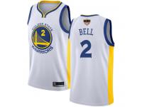 #2  Jordan Bell White Basketball Men's Jersey Golden State Warriors Association Edition 2019 Basketball Finals Bound