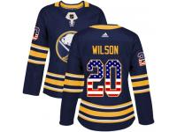 #20 Adidas Authentic Scott Wilson Women's Navy Blue NHL Jersey - Buffalo Sabres USA Flag Fashion