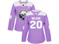 #20 Adidas Authentic Scott Wilson Women's Purple NHL Jersey - Buffalo Sabres Fights Cancer Practice