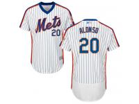 #20 Authentic Pete Alonso Men's White Baseball Jersey - Alternate New York Mets Flex Base