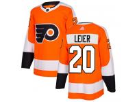 #20 Authentic Taylor Leier Orange Adidas NHL Home Men's Jersey Philadelphia Flyers