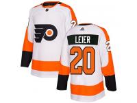 #20 Authentic Taylor Leier White Adidas NHL Away Youth Jersey Philadelphia Flyers