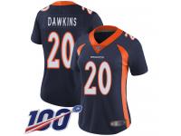 #20 Limited Brian Dawkins Navy Blue Football Alternate Women's Jersey Denver Broncos Vapor Untouchable 100th Season