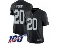 #20 Limited Daryl Worley Black Football Home Men's Jersey Oakland Raiders Vapor Untouchable 100th Season