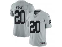 #20 Limited Daryl Worley Silver Football Men's Jersey Oakland Raiders Inverted Legend