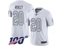 #20 Limited Daryl Worley White Football Men's Jersey Oakland Raiders Rush Vapor Untouchable 100th Season