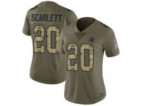 #20 Limited Jordan Scarlett Olive Camo Football Women's Jersey Carolina Panthers 2017 Salute to Service