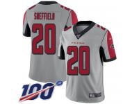 #20 Limited Kendall Sheffield Silver Football Men's Jersey Atlanta Falcons Inverted Legend Vapor Rush 100th Season