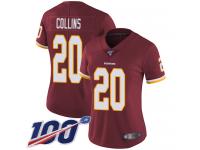 #20 Limited Landon Collins Burgundy Red Football Home Women's Jersey Washington Redskins Vapor Untouchable 100th Season