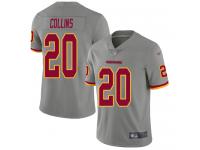 #20 Limited Landon Collins Gray Football Men's Jersey Washington Redskins Inverted Legend