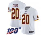 #20 Limited Landon Collins White Football Road Youth Jersey Washington Redskins Vapor Untouchable 100th Season