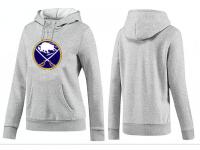 2015 NHL Buffalo Sabres Women Grey Pullover Hoodie