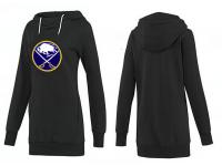 2015 NHL Buffalo Sabres Women Long Black Pullover Hoodie