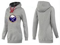 2015 NHL Buffalo Sabres Women Long Gray Pullover Hoodie