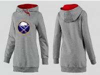 2015 NHL Buffalo Sabres Women Long Grey Pullover Hoodie