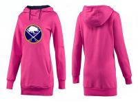 2015 NHL Buffalo Sabres Women Long Pink Pullover Hoodie