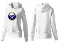 2015 NHL Buffalo Sabres Women White Pullover Hoodie