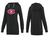 2015 NHL Montreal Canadiens Women Long Black Pullover Hoodie
