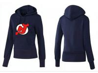 2015 NHL New Jersey Devils Women Dark Blue Pullover Hoodie