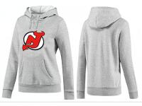 2015 NHL New Jersey Devils Women Grey Pullover Hoodie