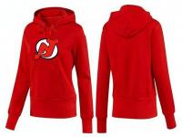 2015 NHL New Jersey Devils Women Red Pullover Hoodie