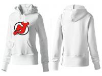 2015 NHL New Jersey Devils Women White Pullover Hoodie