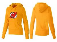 2015 NHL New Jersey Devils Women Yellow Pullover Hoodie