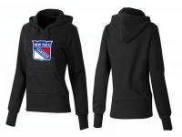 2015 NHL New York Rangers Women Black Pullover Hoodie