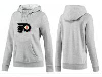 2015 NHL Philadelphia Flyers Women Grey Pullover Hoodie