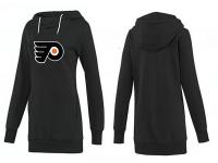 2015 NHL Philadelphia Flyers Women Long Black Pullover Hoodie