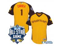 2016 MLB All-Star American Houston Astros #1 Carlos Correa Gold Run Derby Cool Base Jersey