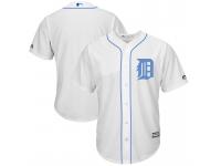 2017 Father Day Detroit Tigers Men White Cool Base Team Jersey