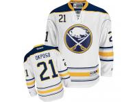 #21 Adidas Authentic Kyle Okposo Women's White NHL Jersey - Away Buffalo Sabres