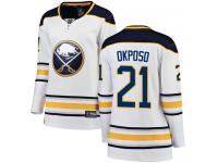 #21 Fanatics Branded Breakaway Kyle Okposo Women's White NHL Jersey - Away Buffalo Sabres